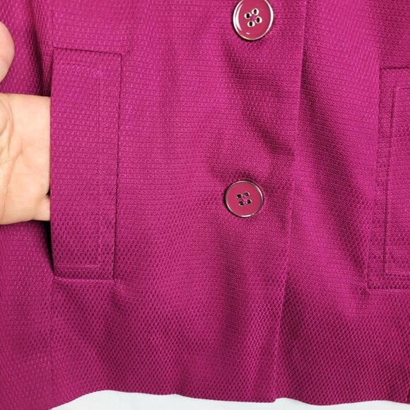Dialogue Jacket Women's Plus 1X Hot Pink 3/4 Sleeve Large Buttons - Picture 5 of 8